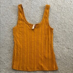 Pilcro Goldenrod Ribbed Tank Top